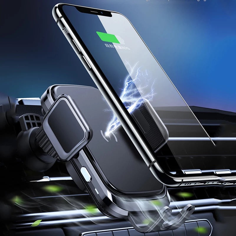 PBuddy 15W Qi Fast Charging Auto Clamping Wireless Car Charger Mount, Car Charger Phone Mount Windshield Dashboard Air Vent Phone Holder For IPhone Samsung