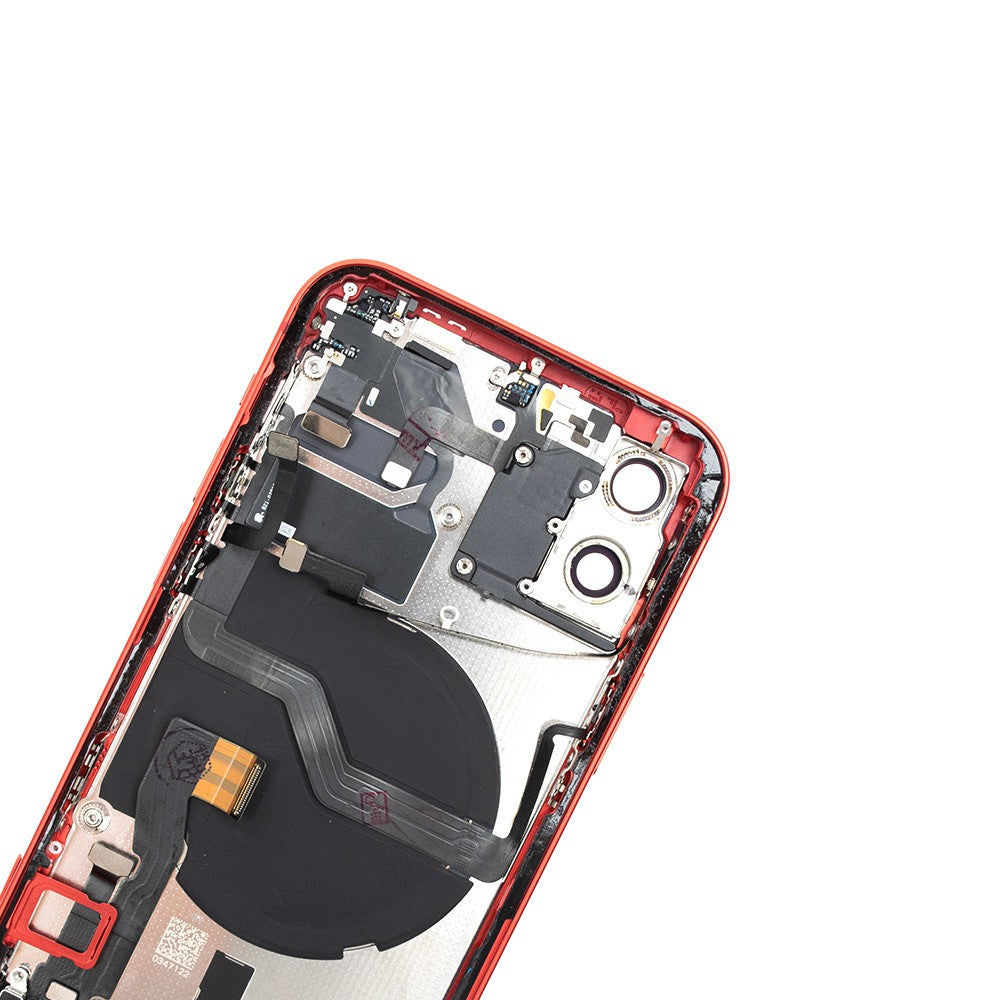 Rear Housing with Full Set Parts for iPhone 12-Red (Purple)