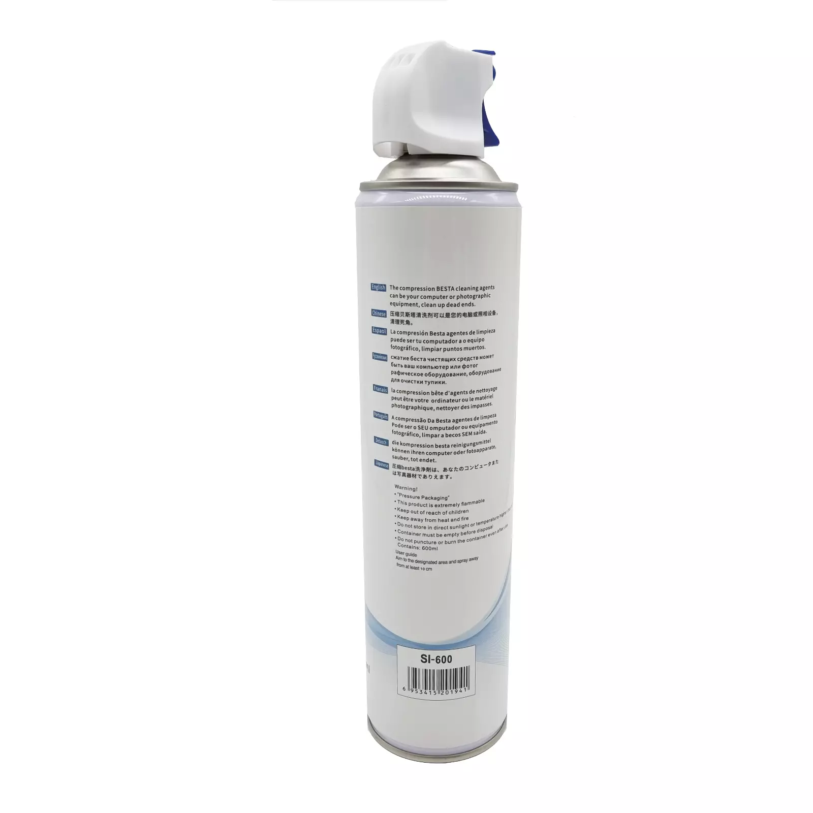 4-Pack 600ML Compressed Air Duster Cleaner for Laptop, Keyboard, Camera and TV