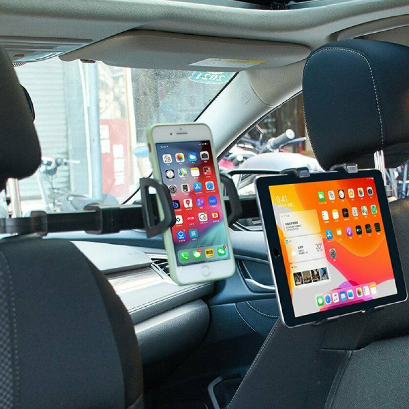 Car Back Seat Headrest Hook Hanger Storage Phone Tablet IPad Holder Dual Mount
