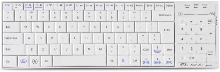 PBuddy Wireless Bluetooth Keyboard with 2 in 1 Touchpad Numeric Key & Mouse Comb