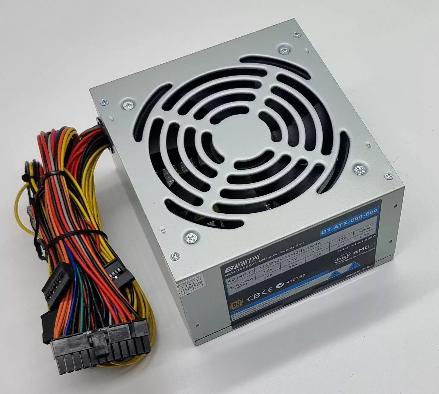 550W Silent ATX PSU for Desktop PC – Besta CoolerMax Power Supply for Home & Office