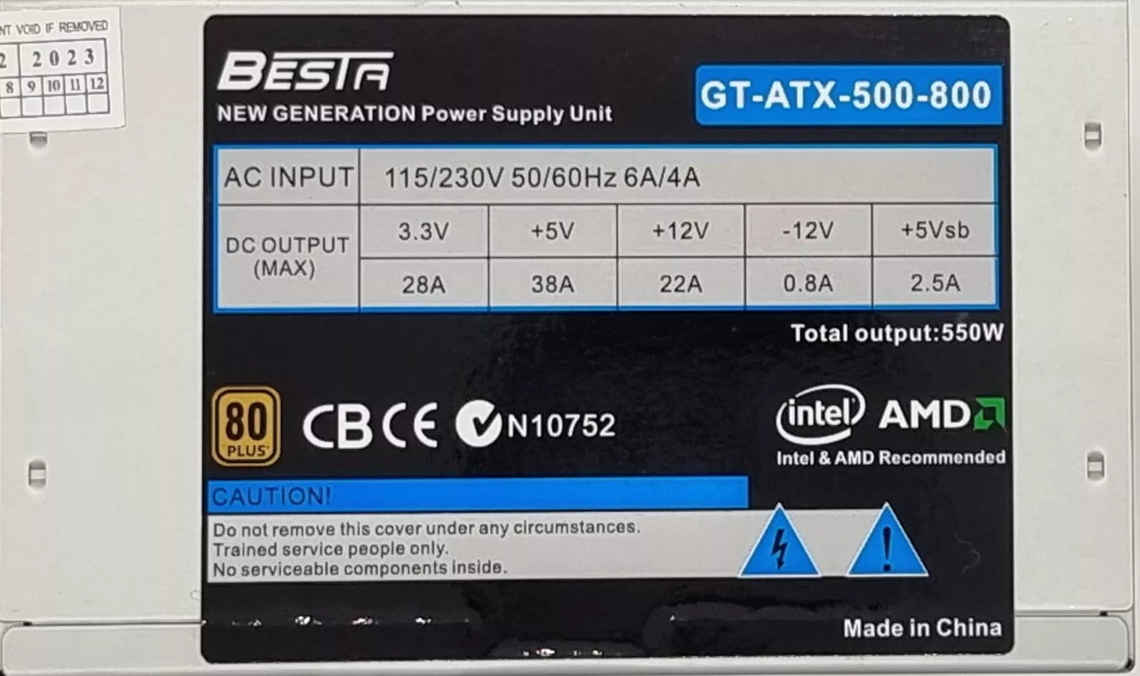 550W Silent ATX PSU for Desktop PC – Besta CoolerMax Power Supply for Home & Office