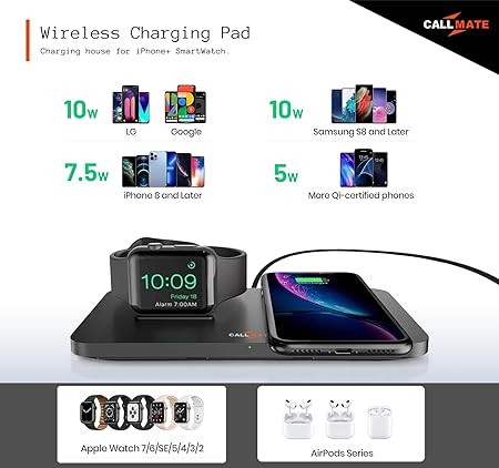 Magnetic Duo Wireless Charging Pad, Portable 2 In 1 Foldable Charging Dock Power Station Multiple Devices Wireless Charger