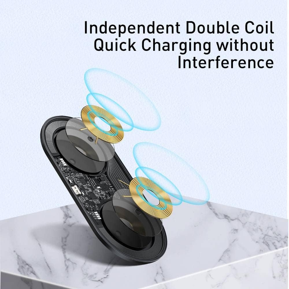 Baseus Simple 2in1 Wireless Charger 18W Max - Black, SEAPIPH5-05