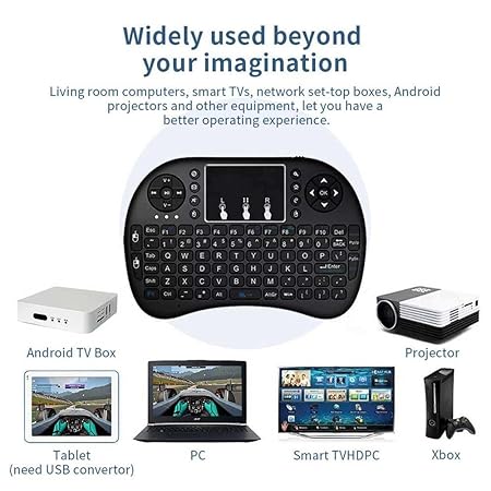 Mini Wireless Keyboard with Touchpad Mouse 2.4GHz LED Backlit Multi-Media Android Travel Keyboard for Pc, Pad, Xbox 360, Ps3, Google Android Tv Box, Htpc, Iptv, Raspberry Pi - Mini Keyboard