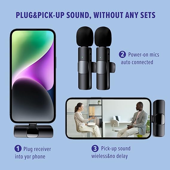 Twin Pack Lavalier TikTok YouTube video recoding Mic K11