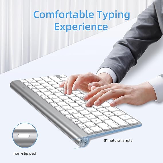 PBuddy Wireless Bluetooth Keyboard with 2 in 1 Touchpad Numeric Key & Mouse Comb