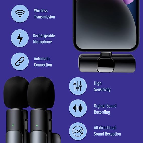 Twin Pack Lavalier TikTok YouTube video recoding Mic K11