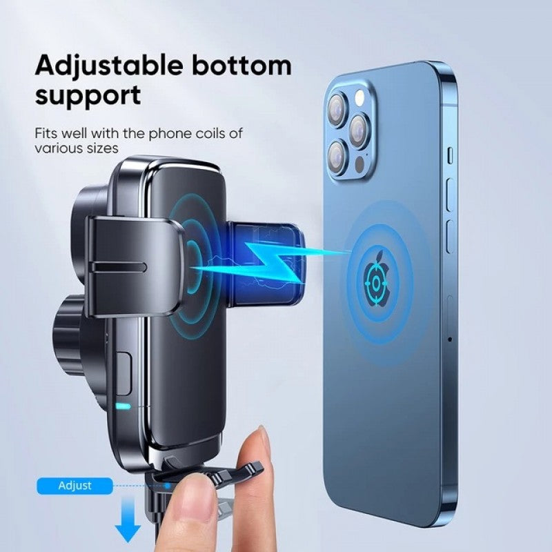 PBuddy 15W Qi Fast Charging Auto Clamping Wireless Car Charger Mount, Car Charger Phone Mount Windshield Dashboard Air Vent Phone Holder For IPhone Samsung