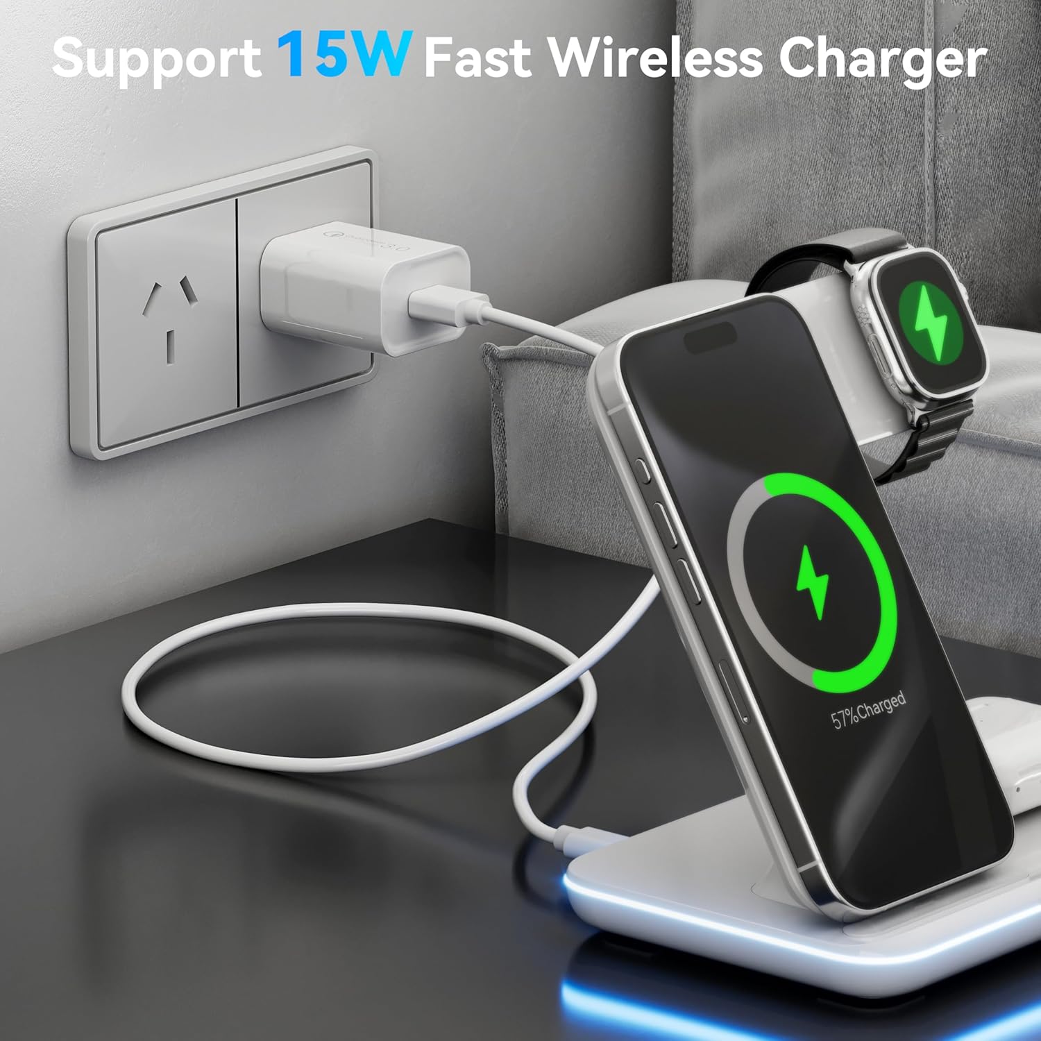 2 Unit Bundle Deal QUALCOMM 3.0 USB Charger, 18W Quick Fast USB Wall Charger AU Plug for Fast Charging Plugs Compatible Samsung Galaxy S20 S10 M31, iPhone, iPad (White)