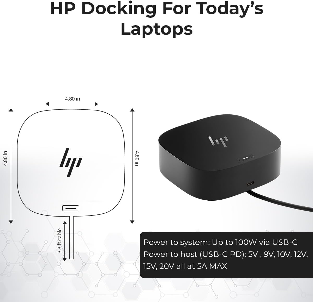 HP USB-C Dock G5 HSN-IX02 USB-C HDMI 2 X DP with 120W Power Supply
