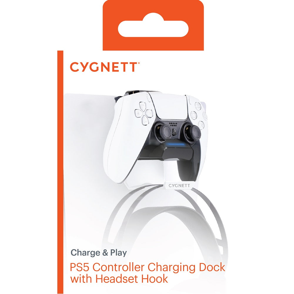 Charge & Play PS5 Dual Sense Charging Dock + Headset Hook