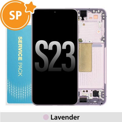 Tecguru-Samsung Galaxy S23 5G S911B OLED Screen Replacement Digitizer with Frame GH82-30480A (Service Pack)-Phantom Black