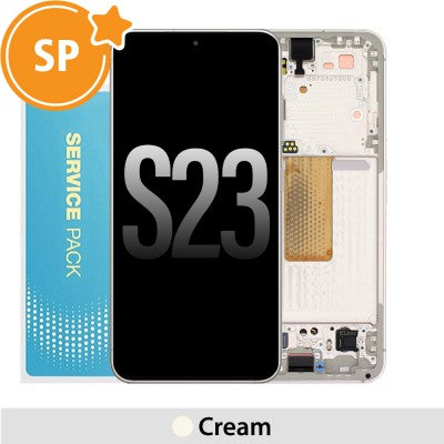 Tecguru-Samsung Galaxy S23 5G S911B OLED Screen Replacement Digitizer with Frame GH82-30480A (Service Pack)-Phantom Black