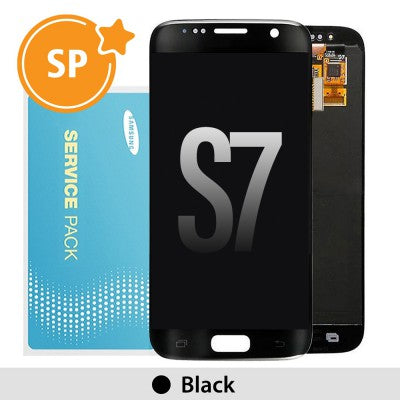 Tecguru-Samsung Galaxy S7 G930F OLED Screen Replacement Digitizer GH97-18523A/18757A/18761A (Service Pack)-Black