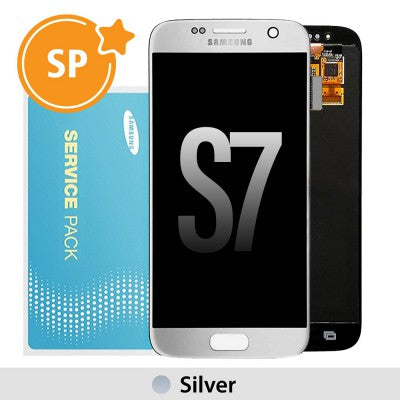 Tecguru-Samsung Galaxy S7 G930F OLED Screen Replacement Digitizer GH97-18523A/18757A/18761A (Service Pack)-Black