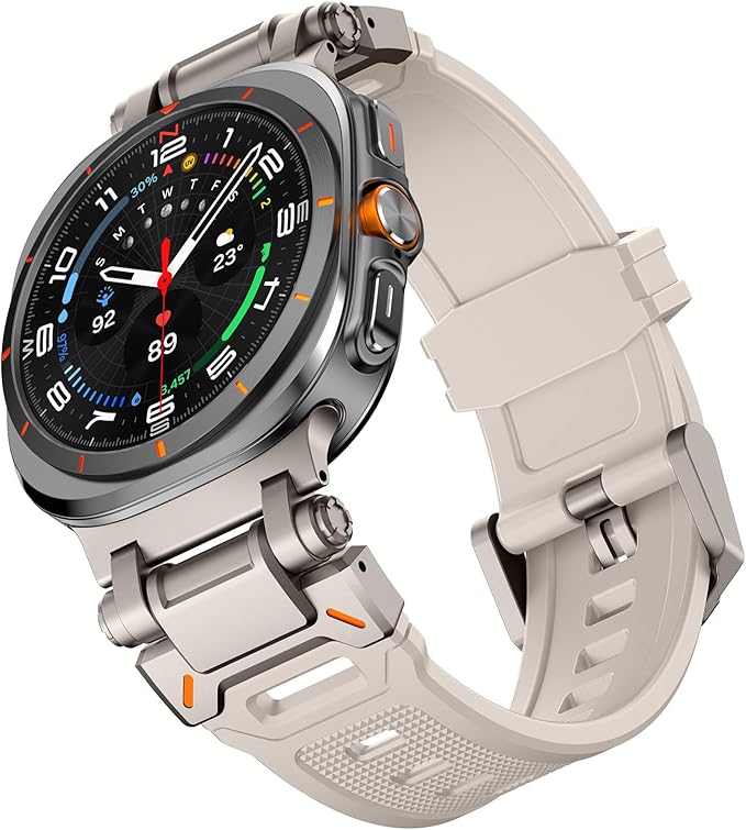 Rugged TPU Silicone Sport Strap – Stainless Steel Connector for Samsung Galaxy Watch Ultra 47mm