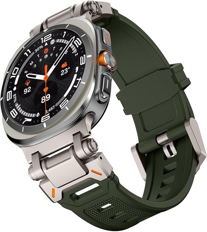 Rugged TPU Silicone Sport Strap – Stainless Steel Connector for Samsung Galaxy Watch Ultra 47mm