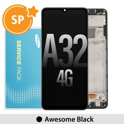 Tecguru-Samsung Galaxy A32 4G A325F OLED Screen Replacement Digitizer GH82-25566A/25579A (Service Pack)-Black (THIS IS 4G NOT 5G)