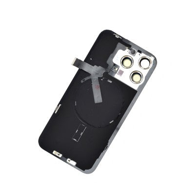 Brown Rear Cover Glass with Camera Lens Glass and Wireless Flex for iPhone 15 Pro Max-Natural Titanium