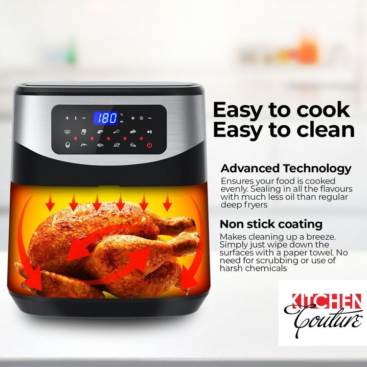 Kitchen Couture Digital Air Fryer Silver 12L – Healthy, Convenient, and Stylish Cooking