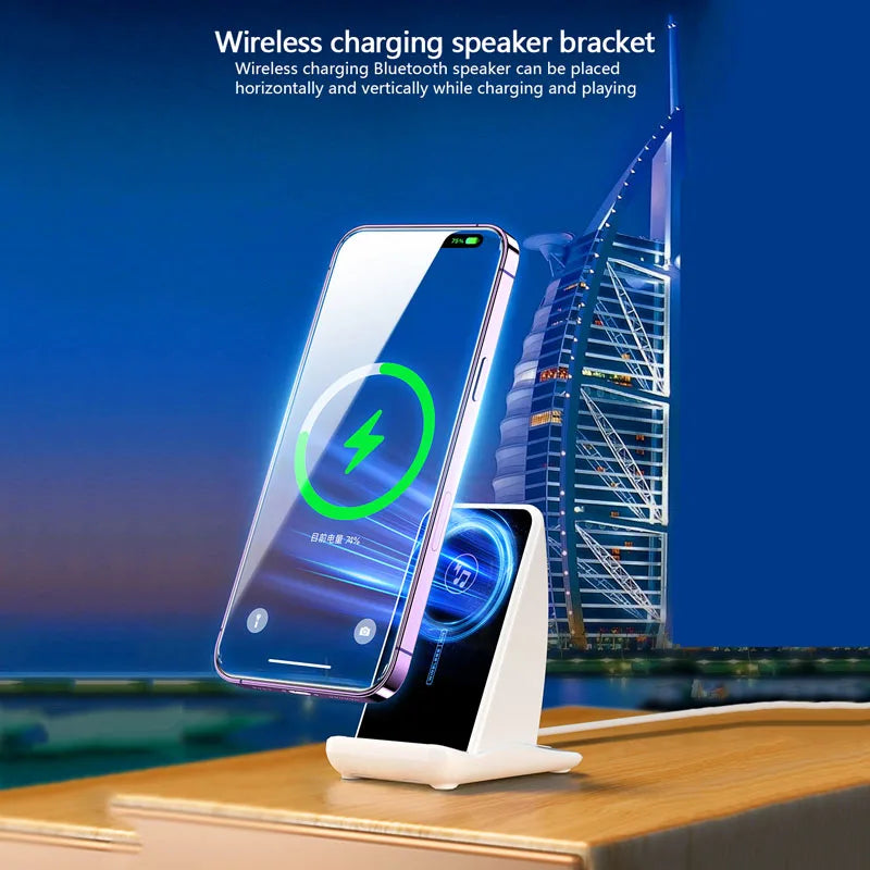 3 in 1 Wireless Charger Magnetic Foldable Charging Wireless Charger Led Lamp Wireless Charger Clock - M128