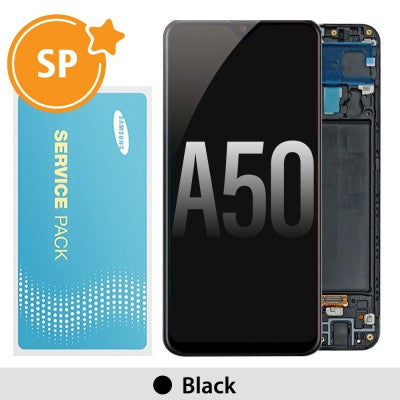 Tecguru-Samsung Galaxy A50 A505F OLED Screen Replacement Digitizer GH82-19204A/19714A/19289A/19713A/19711A (Service Pack)-Black