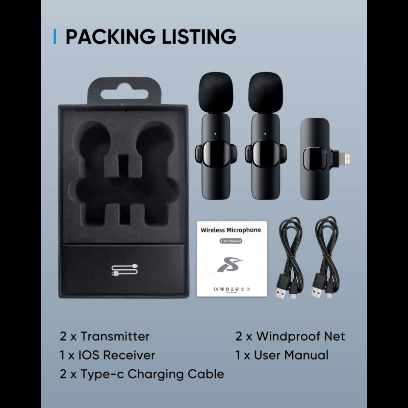 Twin Pack Lavalier TikTok YouTube video recoding Mic K11