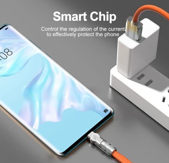Pbuddy Zinc Alloy Silicone Chubby Charge Cable 180 Degrees Rotating 120W 6A 1m