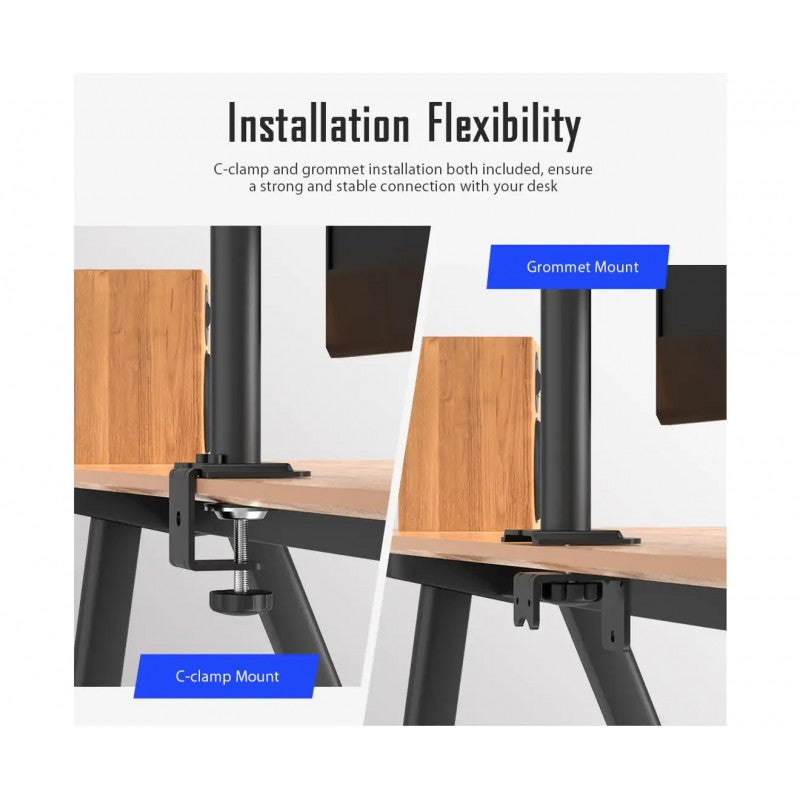 Desk Mount Dual LED LCD Monitor Stand Bracket 13 27 Inch Flat Screen Swivel Holder