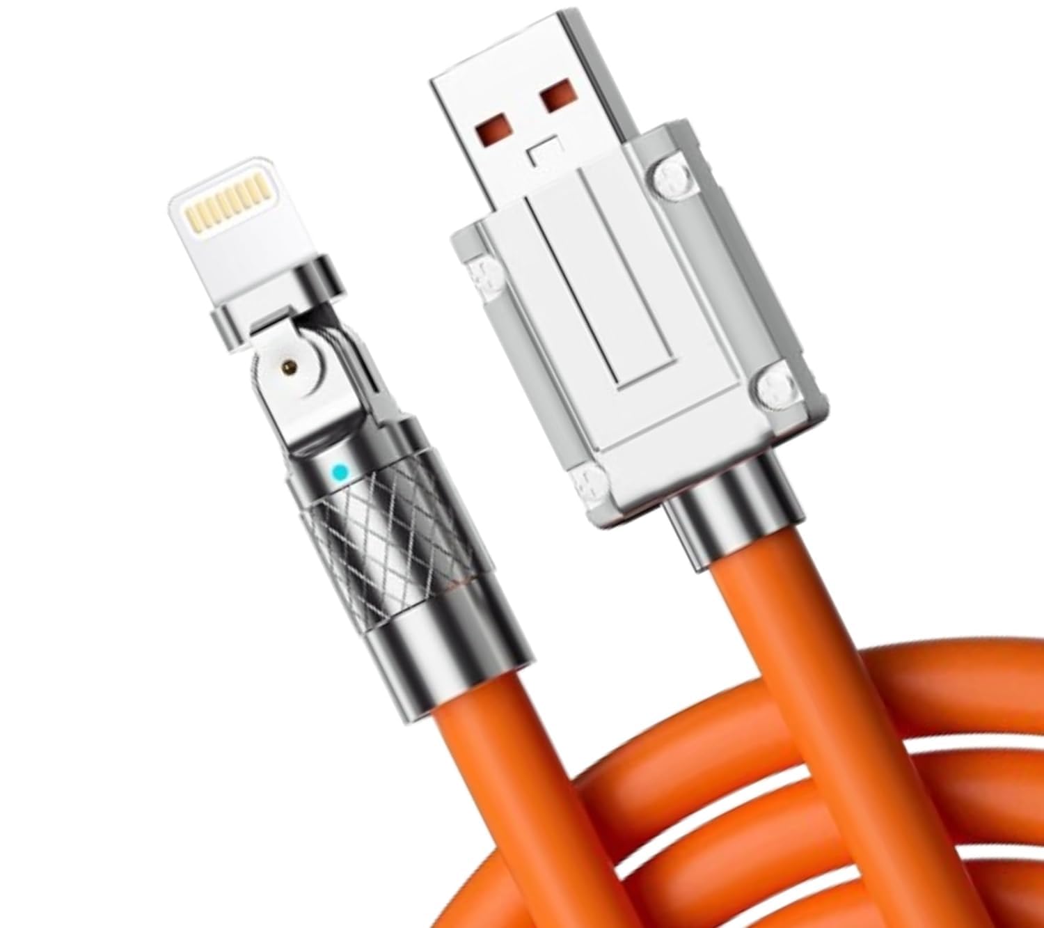Pbuddy Zinc Alloy Silicone Chubby Charge Cable 180 Degrees Rotating 120W 6A 1m