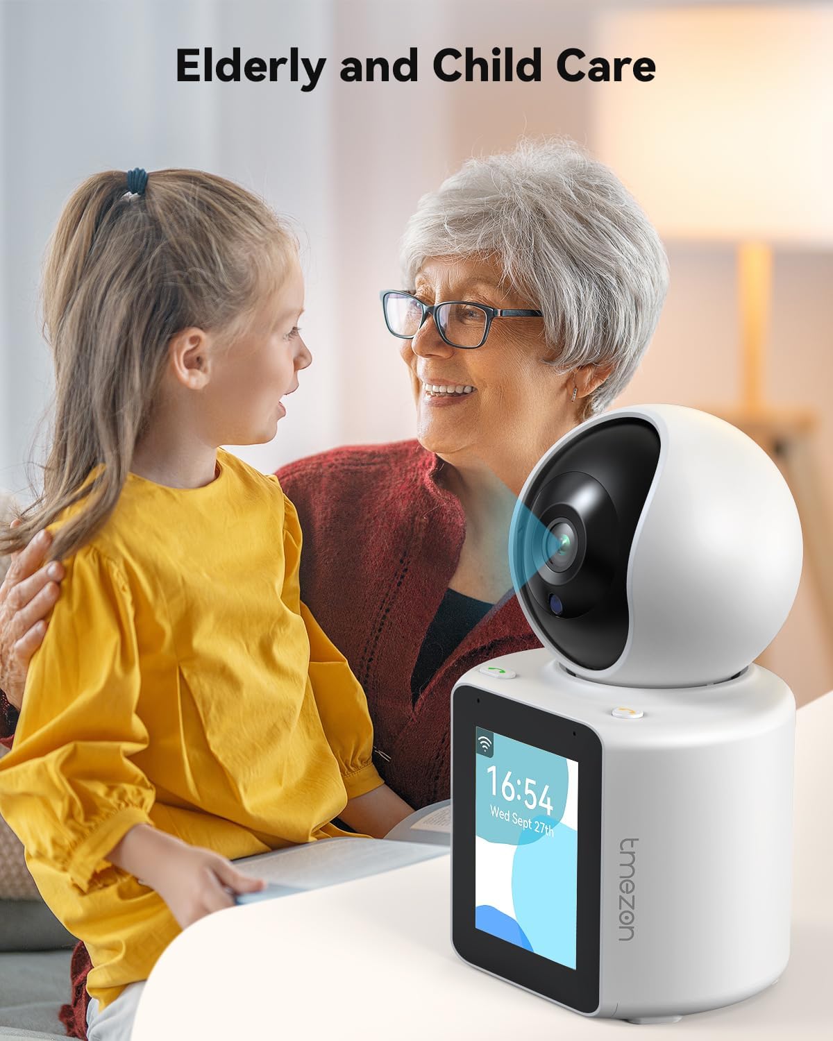 Tmezon Video Pet Dog Camera Wireless Security Camera Two-Way Video Camera with 2.8-inch 1080P Screen with Phone App(Im Cam) and Motion Detection,Baby/Elderly/Nanny Monitor Audio with Pan Tilt