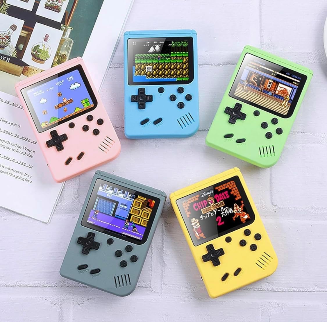 Pbuddy Retro Game Console with 500 Classic FC Games Mini Portable Pocket Gameboy Mini Arcade Machine Blue (Retro Blue)