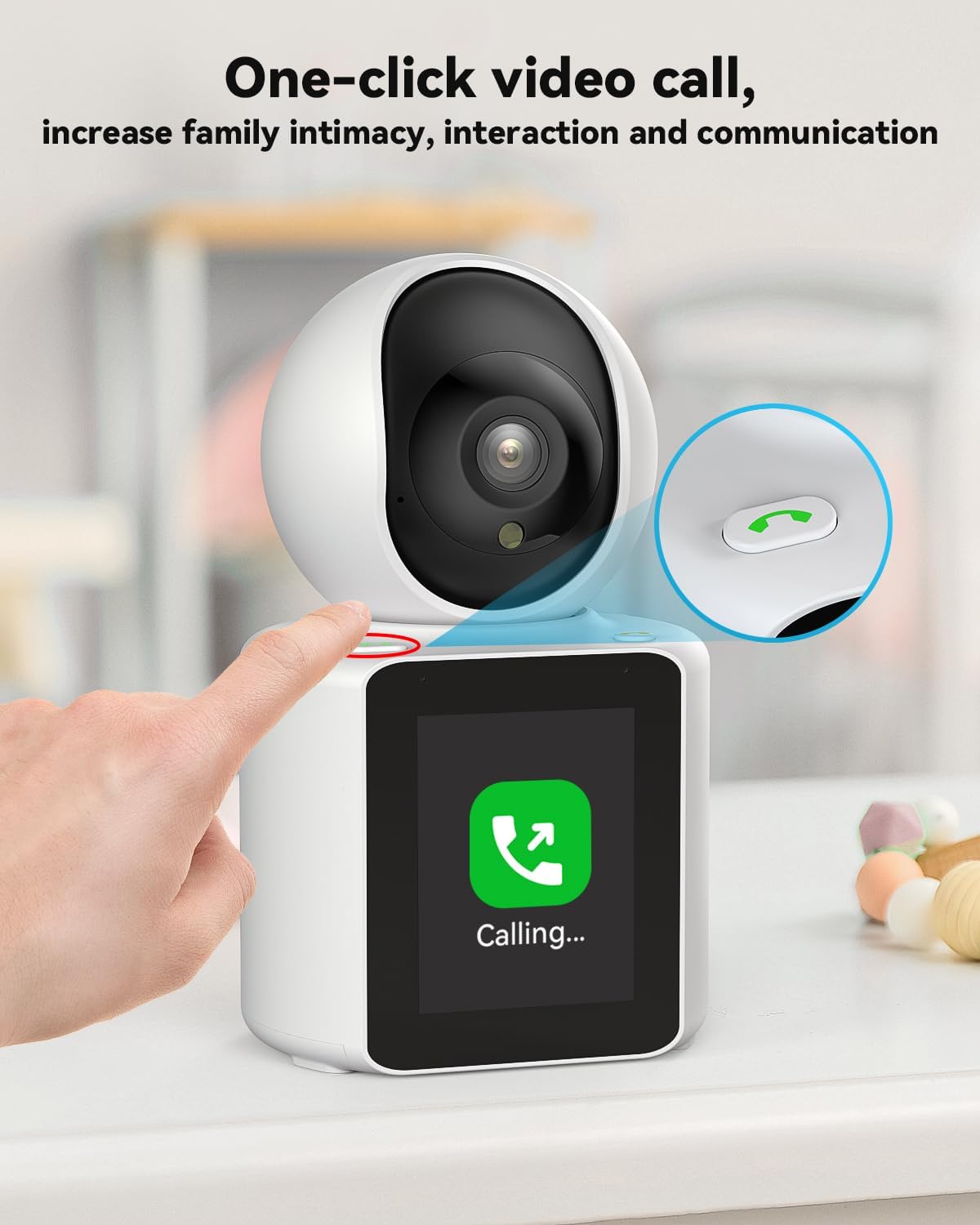 Tmezon Video Pet Dog Camera Wireless Security Camera Two-Way Video Camera with 2.8-inch 1080P Screen with Phone App(Im Cam) and Motion Detection,Baby/Elderly/Nanny Monitor Audio with Pan Tilt