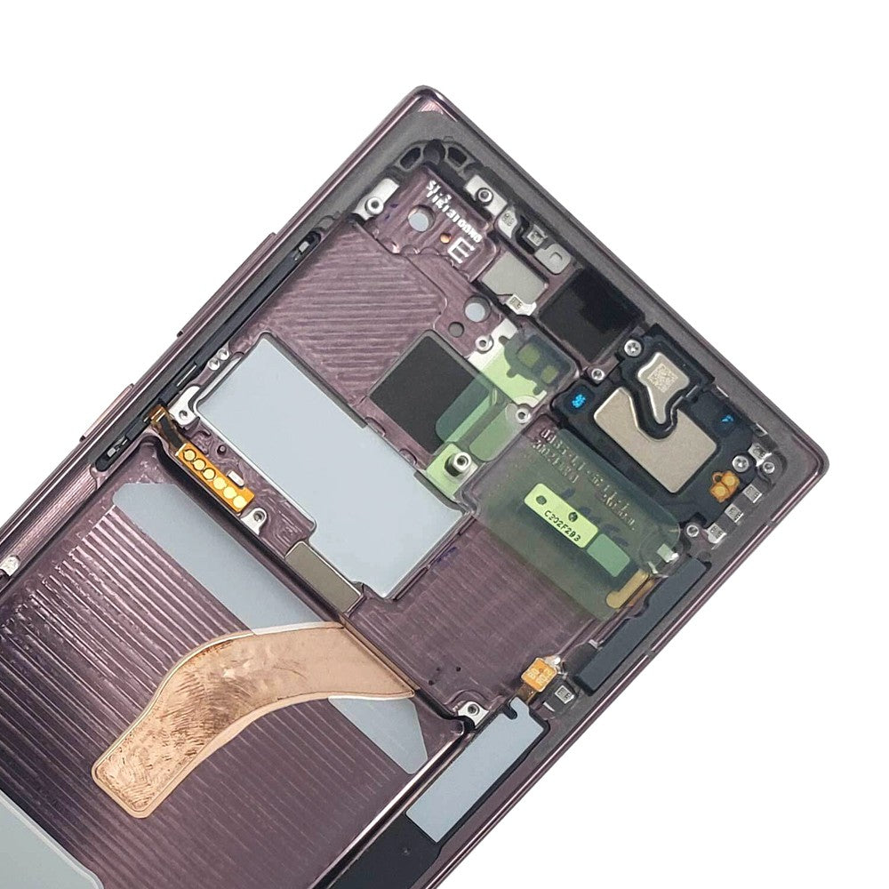 Samsung Galaxy S22 Ultra 5G S908B OLED Screen Replacement Digitizer with Frame-Burgundy