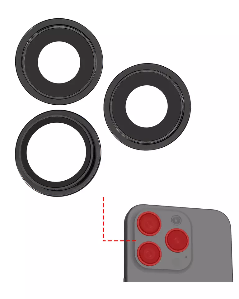 Rear Camera Lens With Bracket for iPhone 15 Pro Max-Black (Purple)
