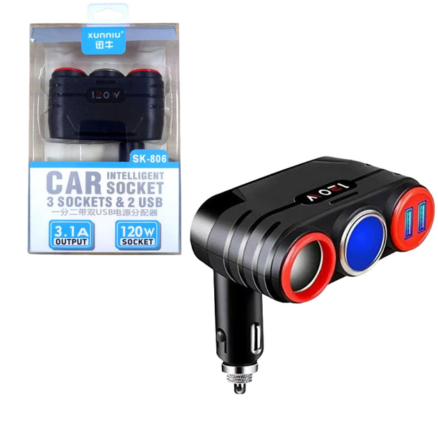 Xunniu SK-806 120W Dual USB-A Car Charger