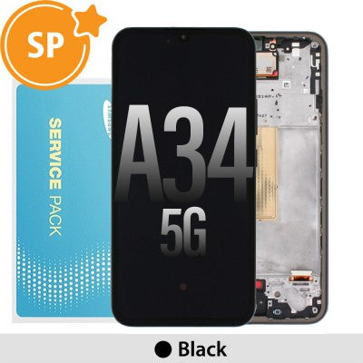 Tecguru-Samsung Galaxy A34 5G A346B OLED Screen Replacement Digitizer GH82-31200A / 31200A (Service Pack)-Black
