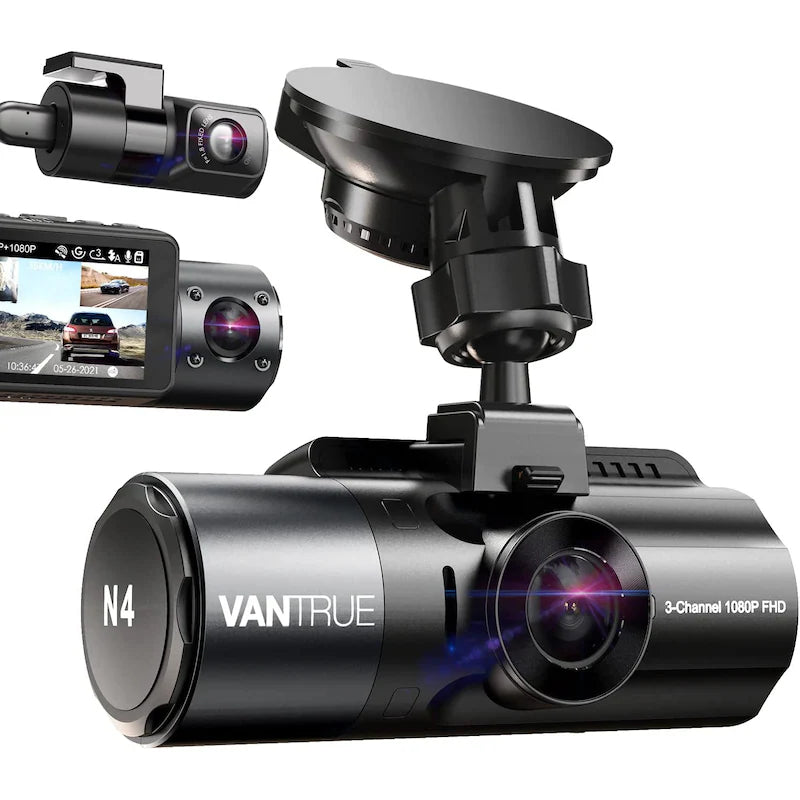 Vantrue On Dash n4 4K Dash Cam 3 Channel 1440P Front 1080P Rear IR Night Vision Parking Monitor Heat Resistance Support 256GB Max