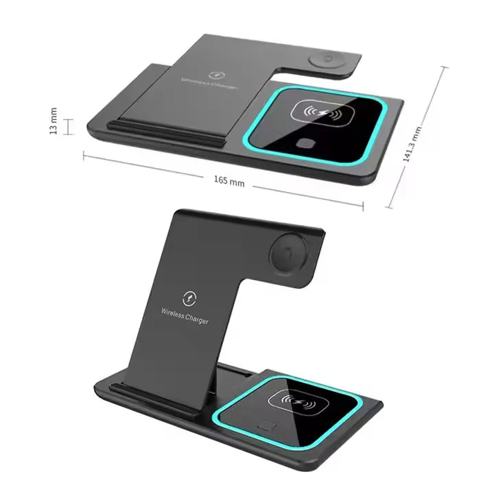 Universal 15W X455 3 in 1 Magnetic Wireless Charger Phone Stand Fast Wireless Station Magnetic Mobile Phone Holder