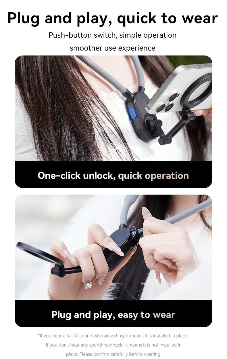 Smartphone Magnetic Neck Holder – Hands-Free Comfort Anywhere!