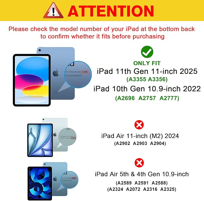 2 Pack - for Apple iPad (A16) 11-inch (2025) / 10.9-inch (2022) 9H Tempered Glass Screen Protector