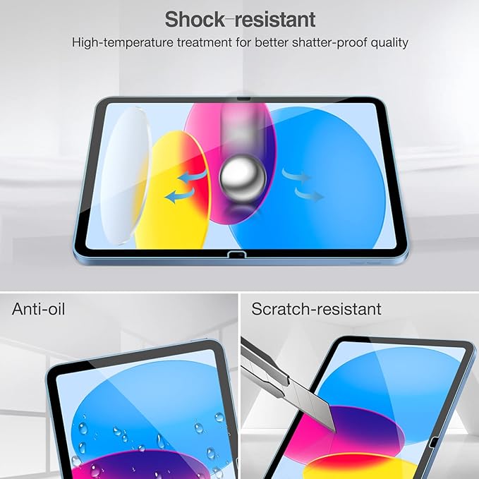 2 Pack - for Apple iPad (A16) 11-inch (2025) / 10.9-inch (2022) 9H Tempered Glass Screen Protector