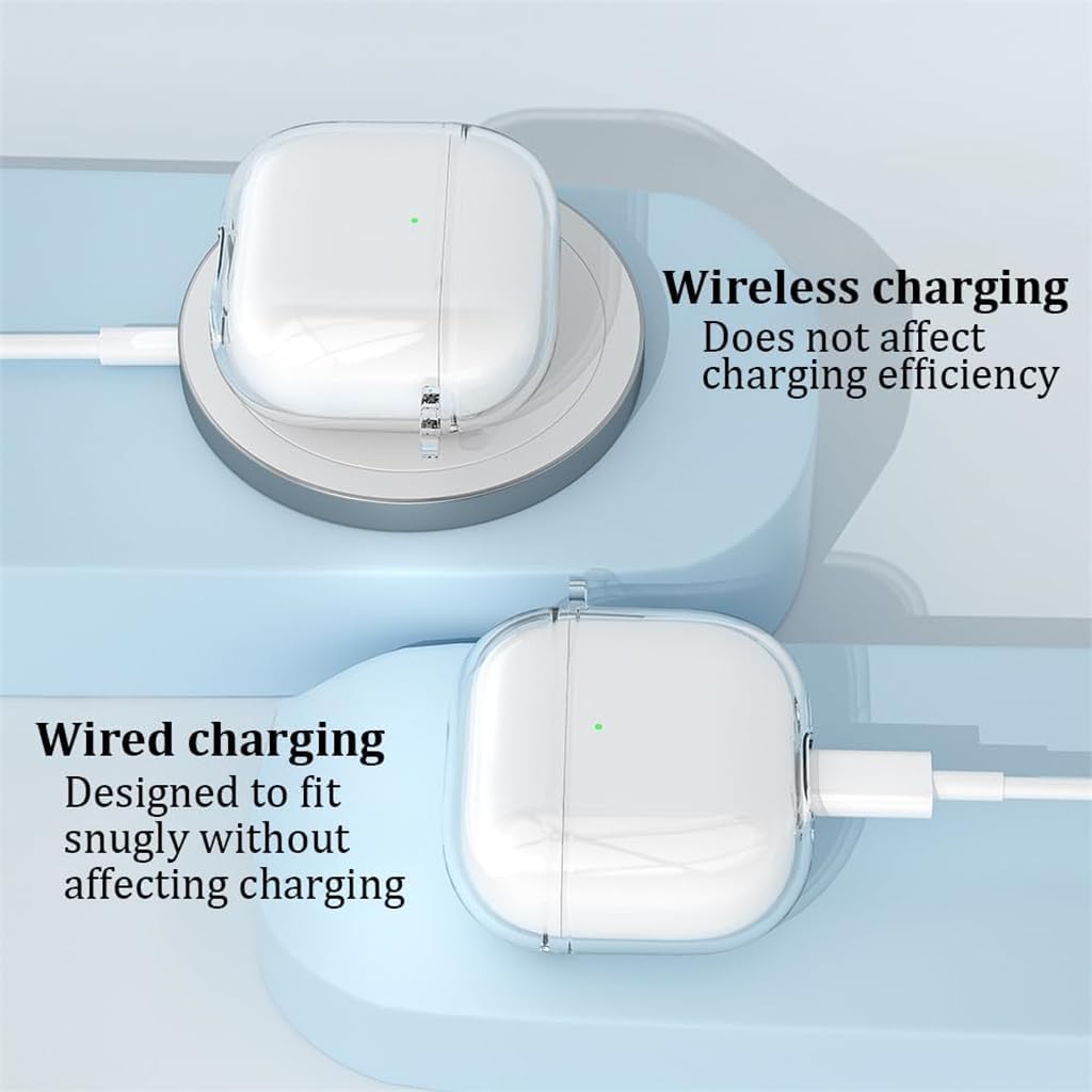 Frosted White Silicone Case for AirPods 4 | Shockproof Protective Cover with Keychain