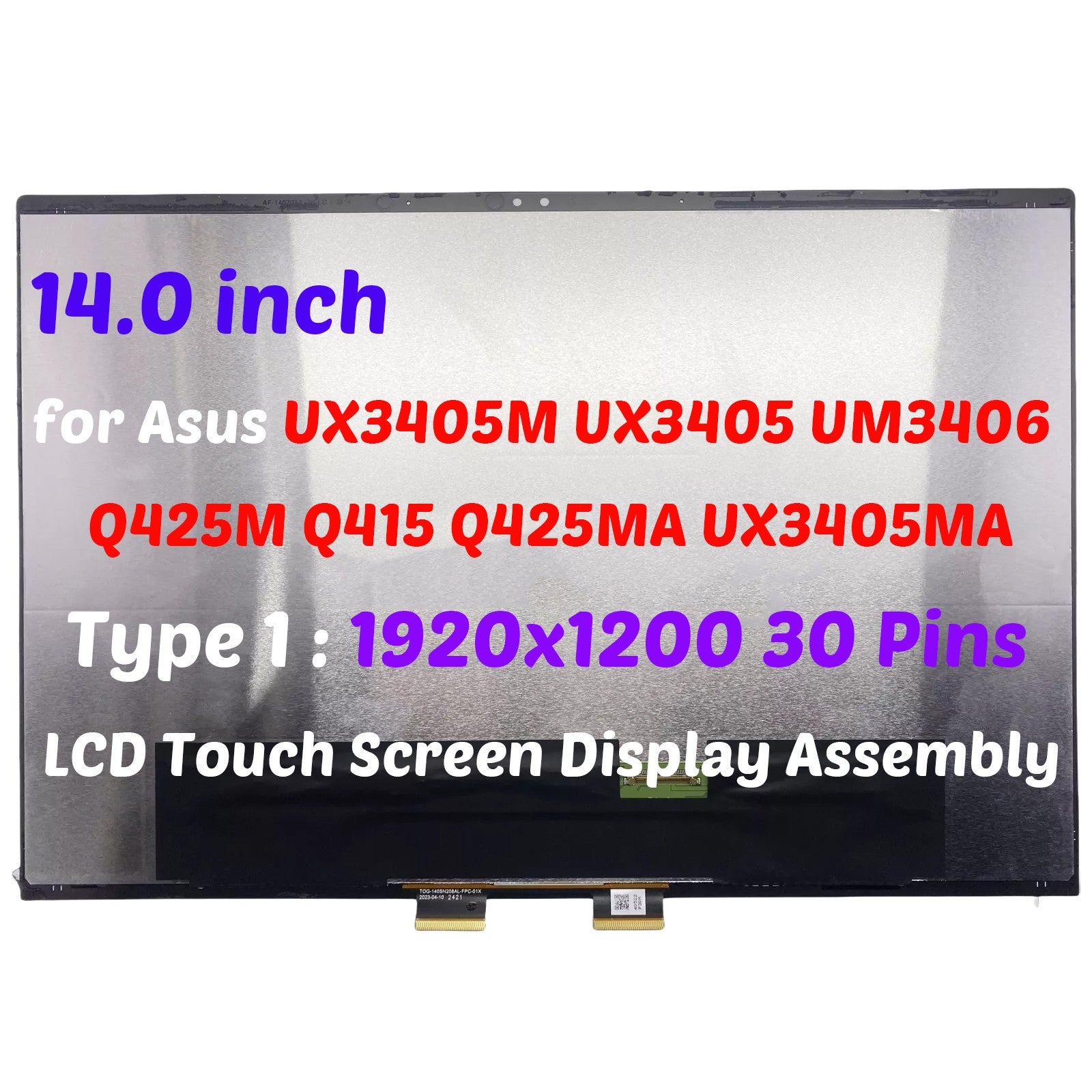 ATNA40CT02 LCD Touch Screen Assembly Asus UX3405M UX3405 UM3406 Q425M Q415