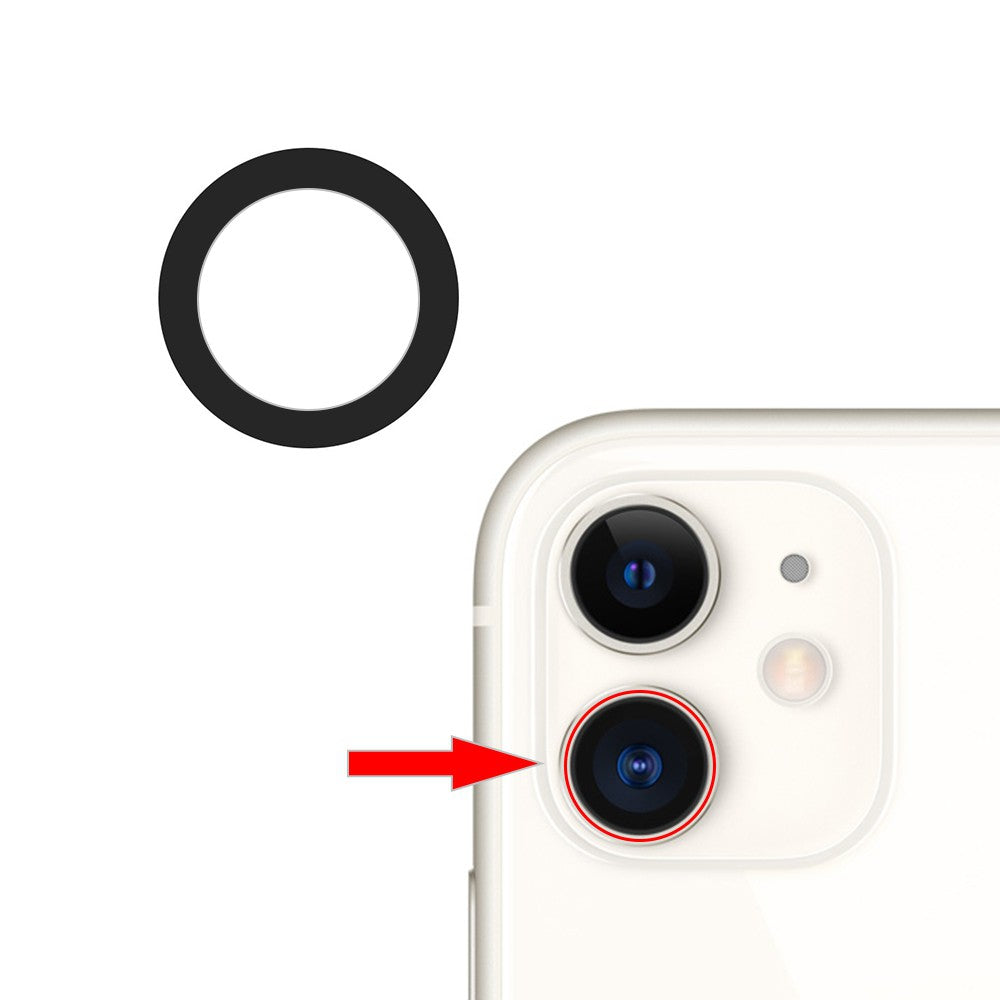 Red  Rear Camera Lens Glass Only for iPhone 11 (2 Pieces X 10 Pack)