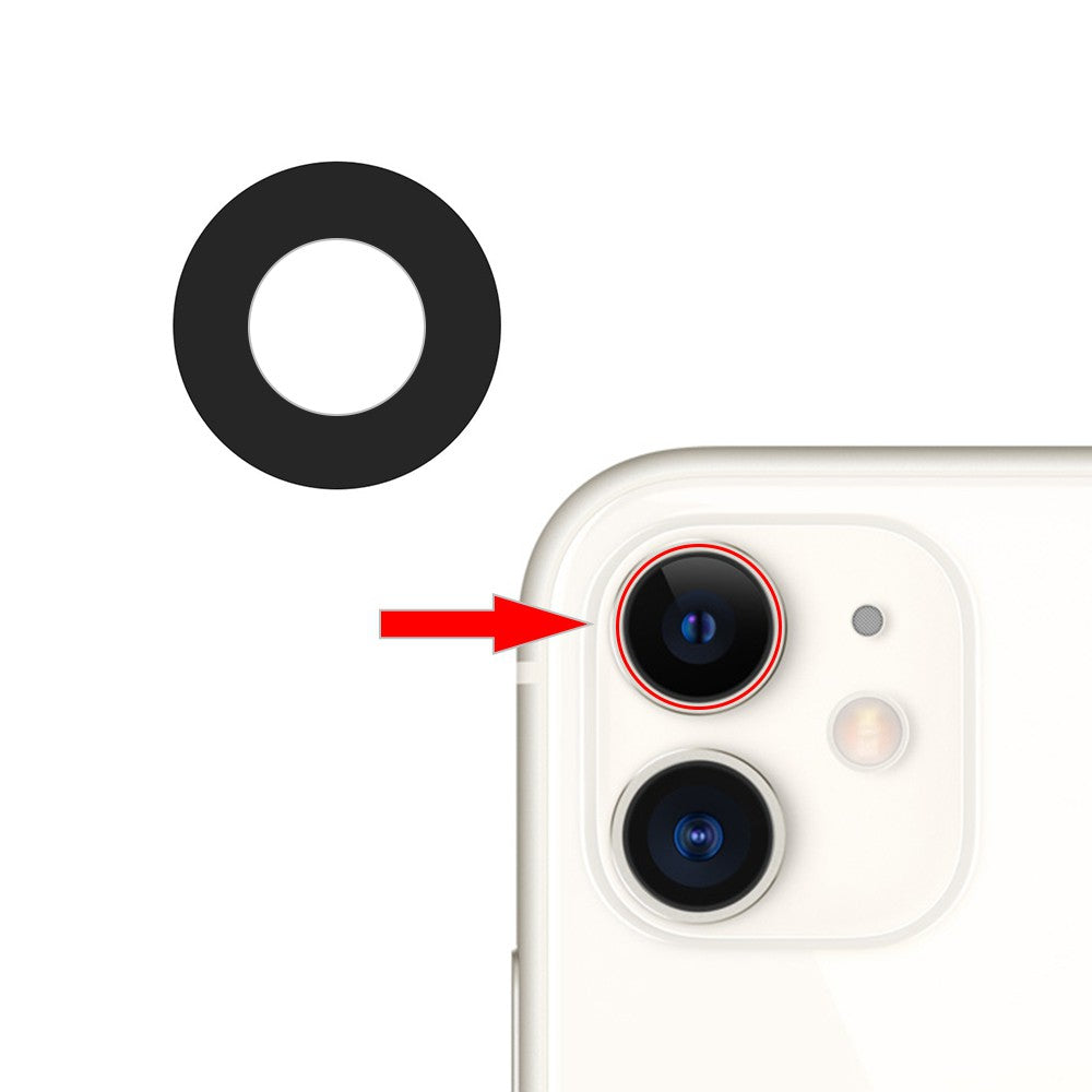 Red  Rear Camera Lens Glass Only for iPhone 11 (2 Pieces X 10 Pack)