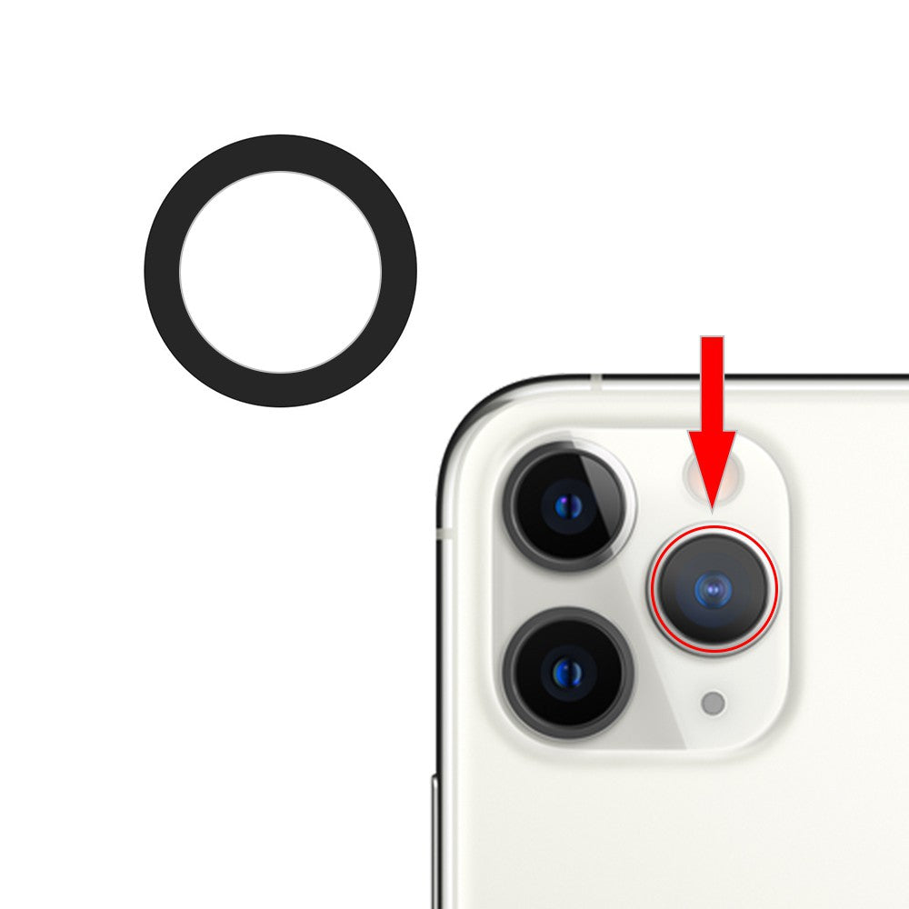 Red Rear Camera Lens Glass Only for iPhone 11 Pro / 11 Pro Max (3 Pieces X 10 Pack)