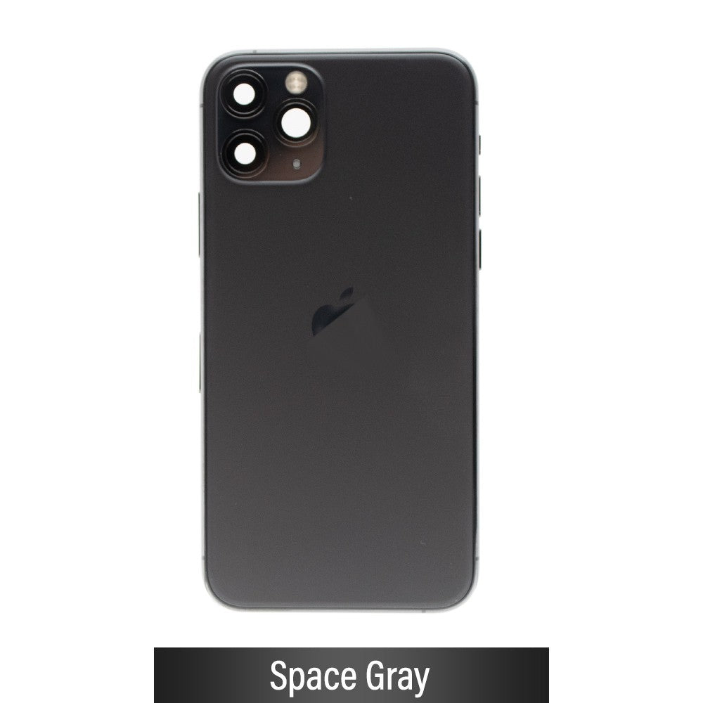 Rear Housing with Full Set Parts for iPhone 11 Pro-Matte Space Gray (Purple)